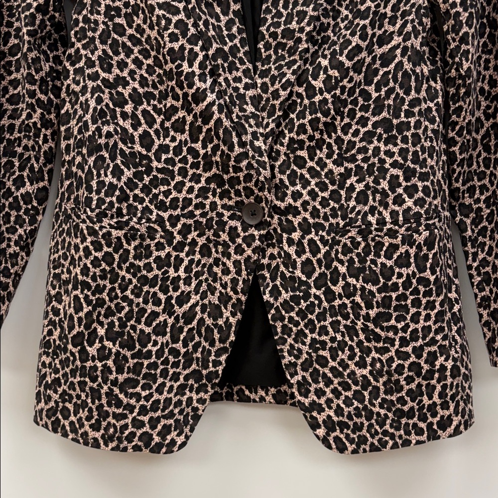 Express Leopard Single Breasted Relaxed Blazer Ja… - image 5